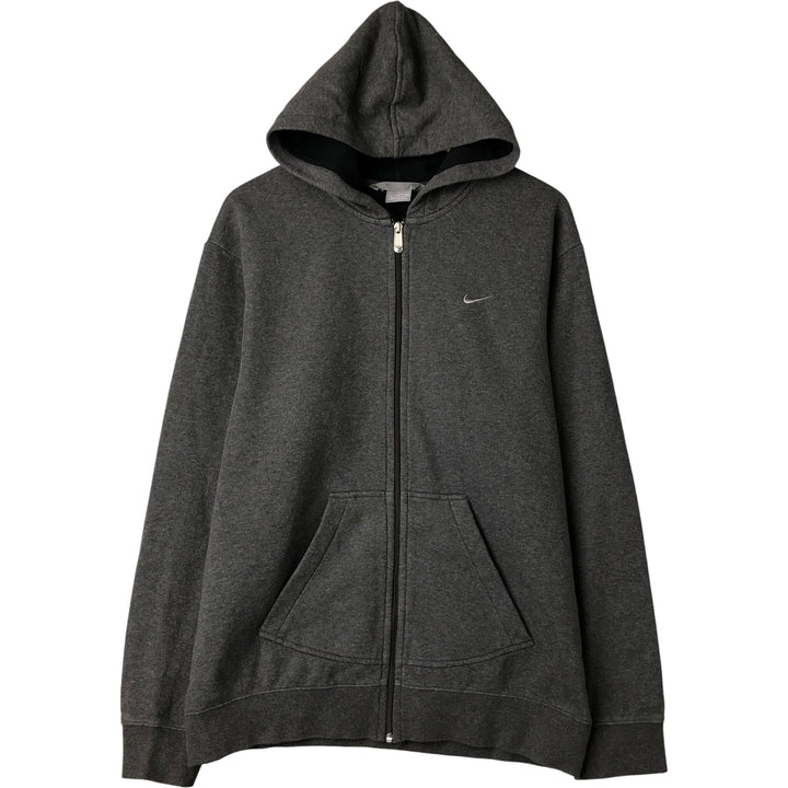 Nike Sweat Full Zip Hoodie Men's Size L cotton Charcoal Vintage Second Hand