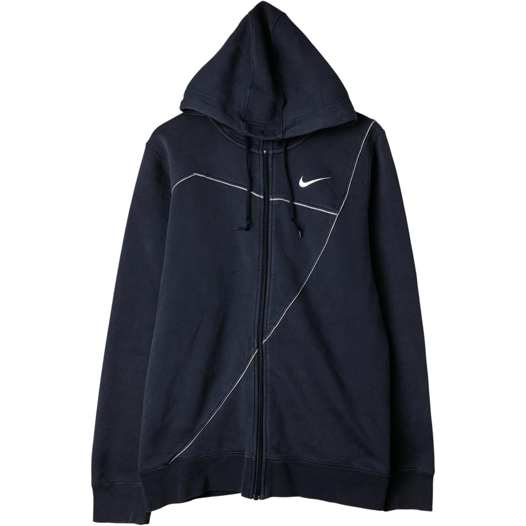 Nike Sweat Full Zip Hoodie Men's Size L cotton Navy blue Vintage Second Hand