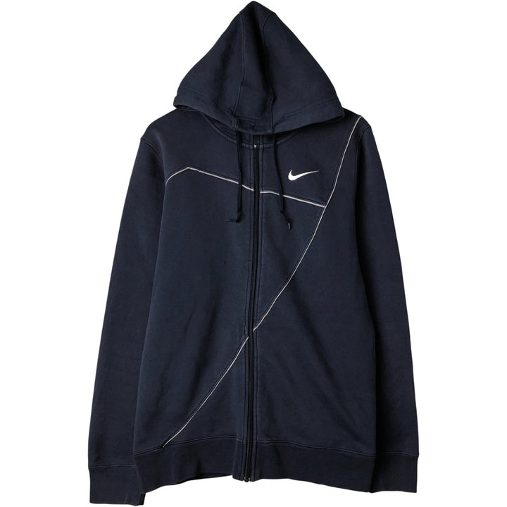 Nike Sweat Full Zip Hoodie Men's Size L cotton Navy blue Vintage Second Hand