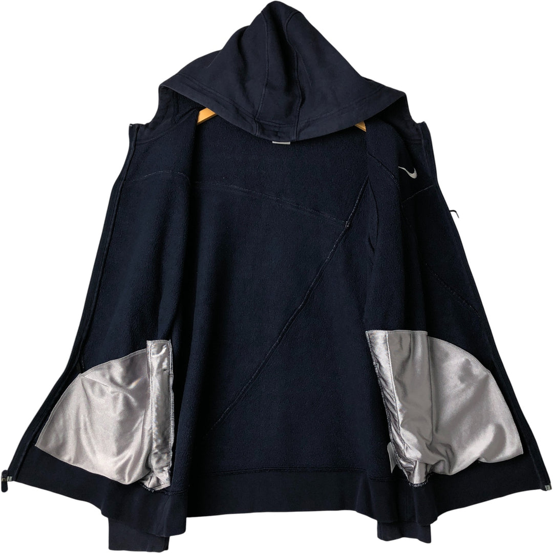 Nike Sweat Full Zip Hoodie Men's Size L cotton Navy blue Vintage Second Hand