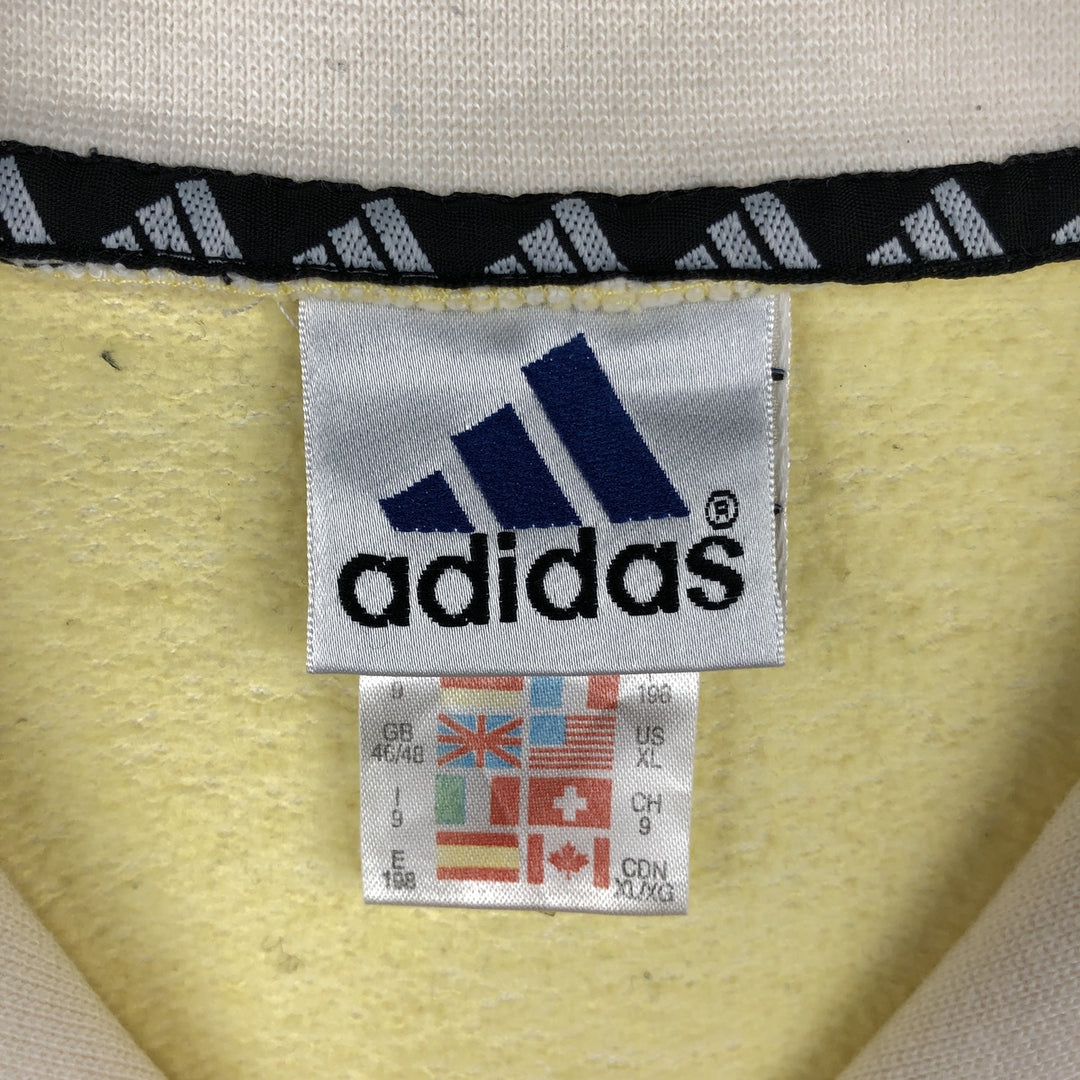 Vintage 90'S Adidas half-zip sweatshirt, men's size XL cotton white type Vintage Second Hand