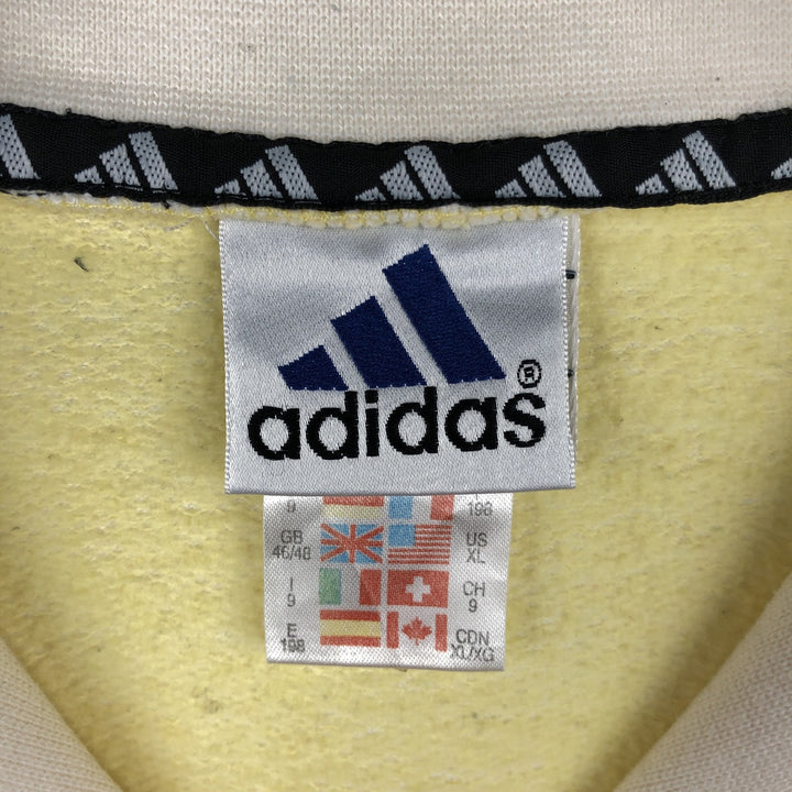 Vintage 90'S Adidas half-zip sweatshirt, men's size XL cotton white type Vintage Second Hand