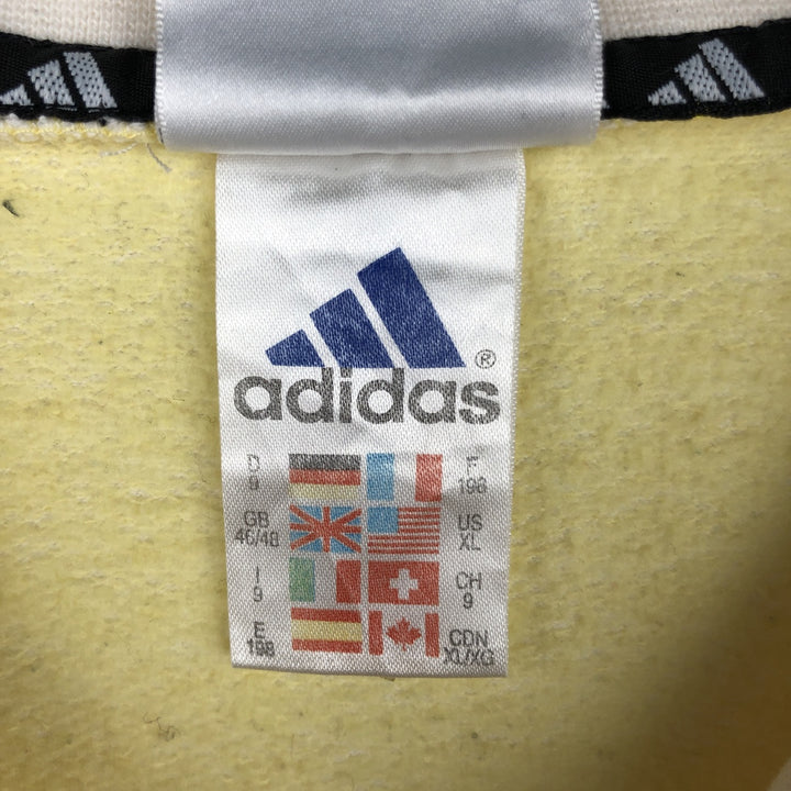 Vintage 90'S Adidas half-zip sweatshirt, men's size XL cotton white type Vintage Second Hand