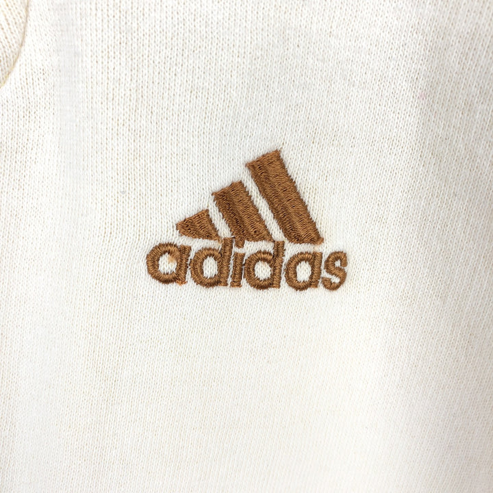Vintage 90'S Adidas half-zip sweatshirt, men's size XL cotton white type Vintage Second Hand