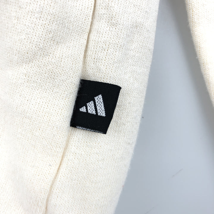 Vintage 90'S Adidas half-zip sweatshirt, men's size XL cotton white type Vintage Second Hand