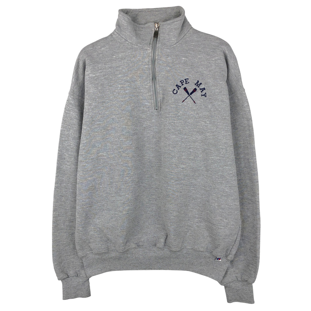 90'S Russell Half Zip Sweatshirt, Men's L Size Vintage polyester gray type Vintage Second Hand
