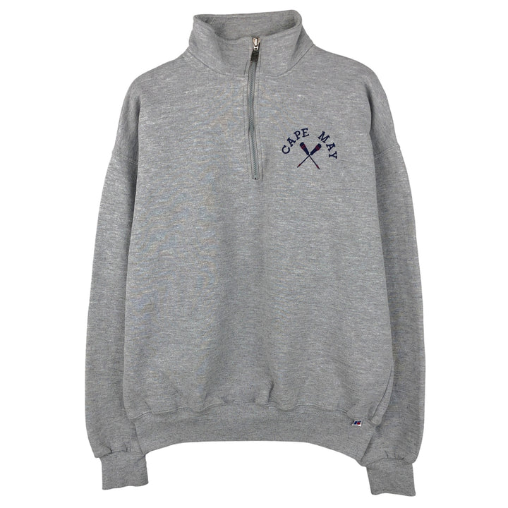 90'S Russell Half Zip Sweatshirt, Men's L Size Vintage polyester gray type Vintage Second Hand