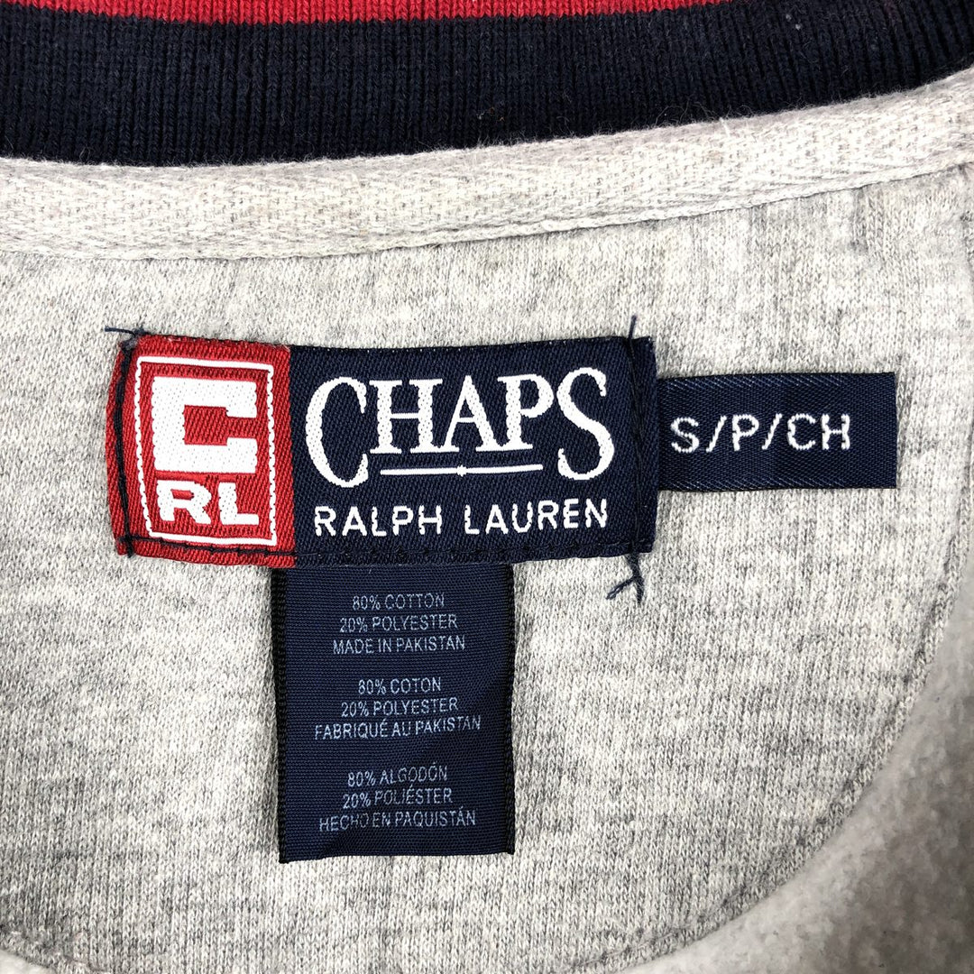 Ralph Lauren CHAPS Half-Zip Sweatshirt, Men's Size Small cotton gray type Vintage Second Hand