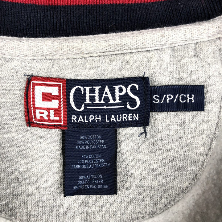 Ralph Lauren CHAPS Half-Zip Sweatshirt, Men's Size Small cotton gray type Vintage Second Hand