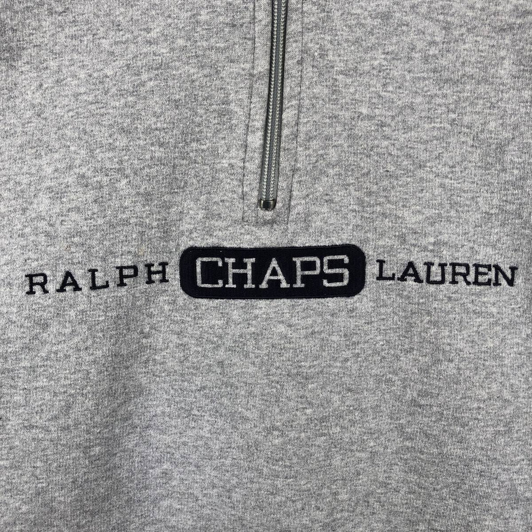Ralph Lauren CHAPS Half-Zip Sweatshirt, Men's Size Small cotton gray type Vintage Second Hand