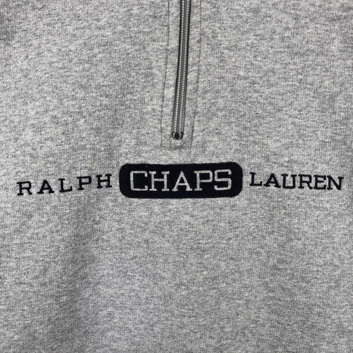 Ralph Lauren CHAPS Half-Zip Sweatshirt, Men's Size Small cotton gray type Vintage Second Hand