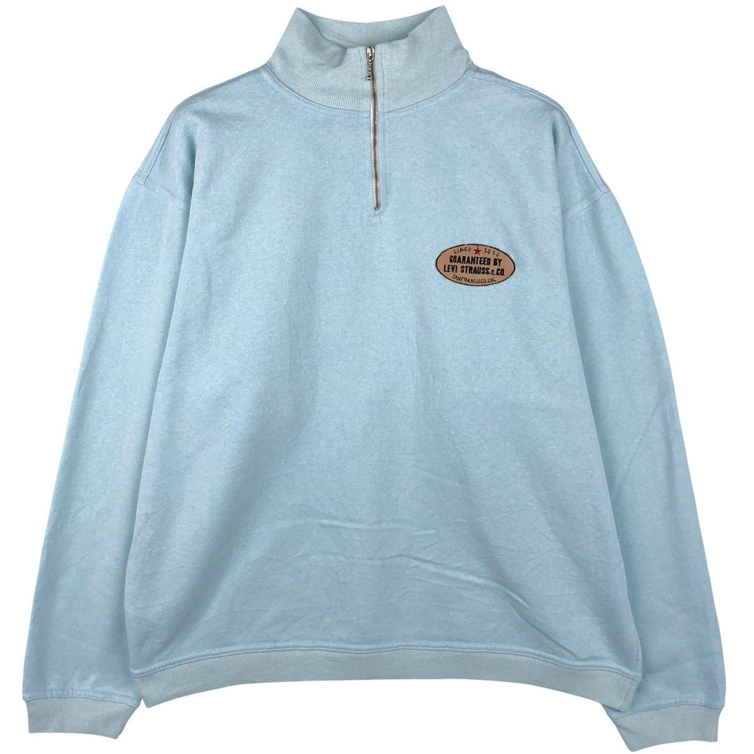 Vintage 1980'S Levi's Half-Zip Sweatshirt, Made in Portugal, Men's Size XL cotton Blue type light blue Vintage Second Hand