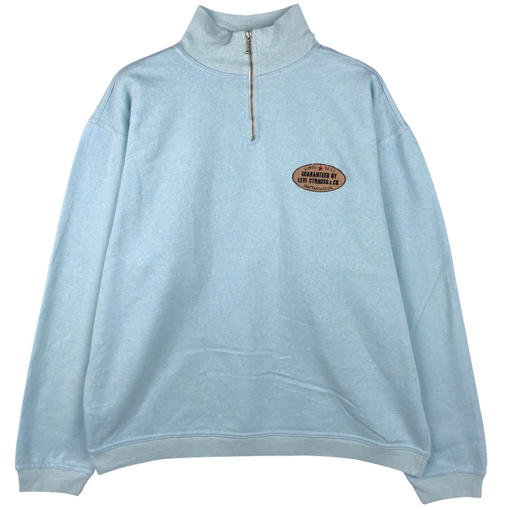 Vintage 1980'S Levi's Half-Zip Sweatshirt, Made in Portugal, Men's Size XL cotton Blue type light blue Vintage Second Hand
