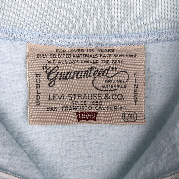 Vintage 1980'S Levi's Half-Zip Sweatshirt, Made in Portugal, Men's Size XL cotton Blue type light blue Vintage Second Hand