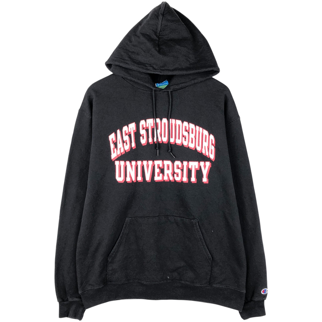 Champion ECO FLEECE College Sweatshirt Pullover Hoodie, Men's Size L cotton black type Vintage Second Hand