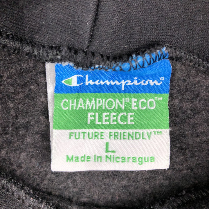 Champion ECO FLEECE College Sweatshirt Pullover Hoodie, Men's Size L cotton black type Vintage Second Hand