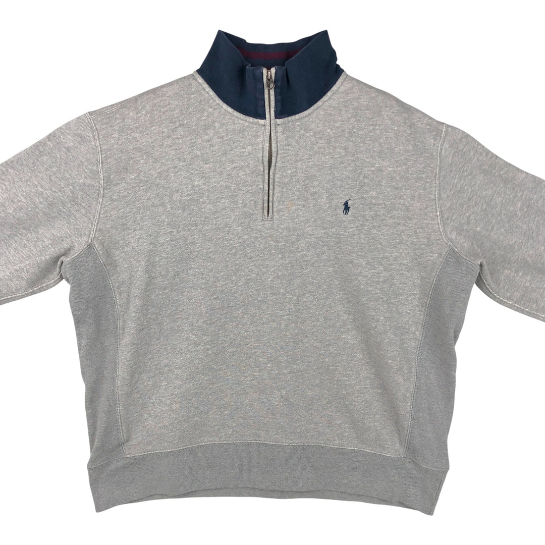 Ralph Lauren POLO by Ralph Lauren Half-Zip Sweatshirt, Men's XL cotton gray type Vintage Second Hand