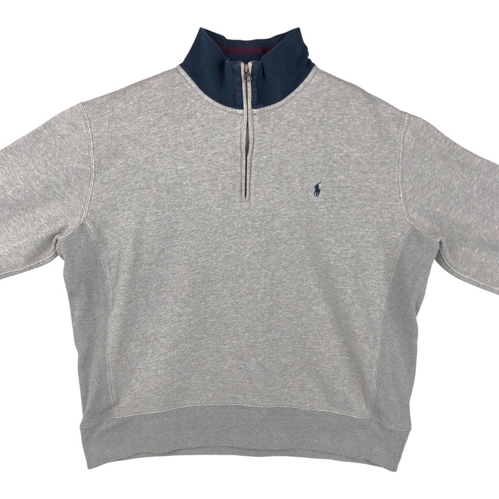 Ralph Lauren POLO by Ralph Lauren Half-Zip Sweatshirt, Men's XL cotton gray type Vintage Second Hand