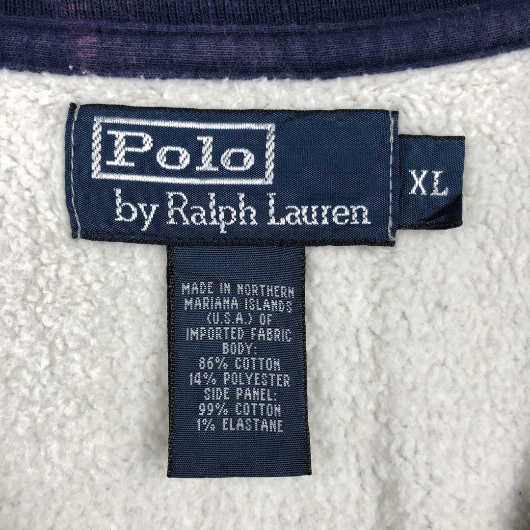 Ralph Lauren POLO by Ralph Lauren Half-Zip Sweatshirt, Men's XL cotton gray type Vintage Second Hand