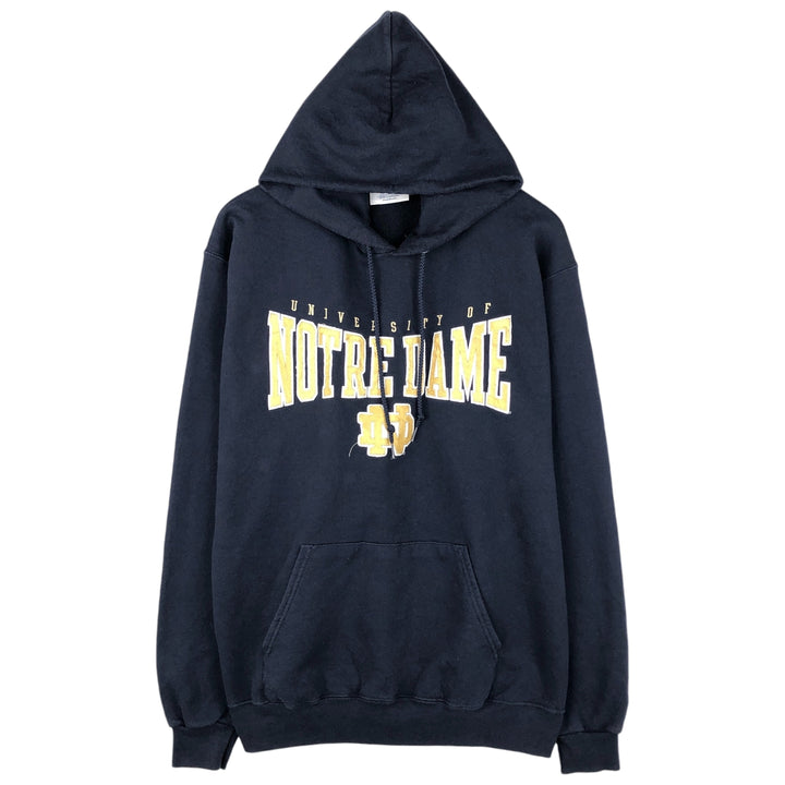Champion Authentic Athletics Wear Notre Dame University College Pullover Hoodie, Men's Size L cotton black type Vintage Second Hand