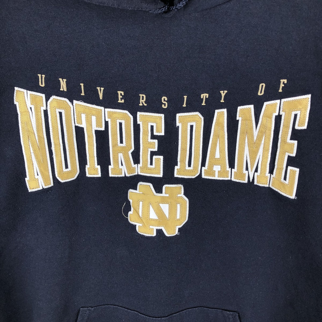 Champion Authentic Athletics Wear Notre Dame University College Pullover Hoodie, Men's Size L cotton black type Vintage Second Hand