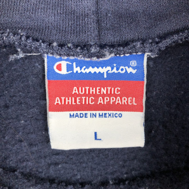 2000'S Champion Authentic Athletic Apparel Pullover Hoodie, Men's Size L cotton navy blue type Vintage Second Hand