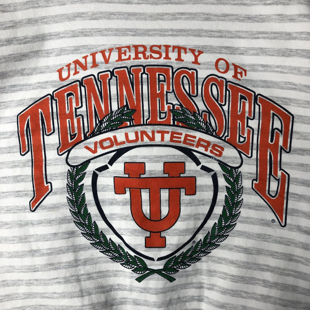 Striped Pattern College Sweatshirt, Men's Size L unclear gray type Vintage Second Hand