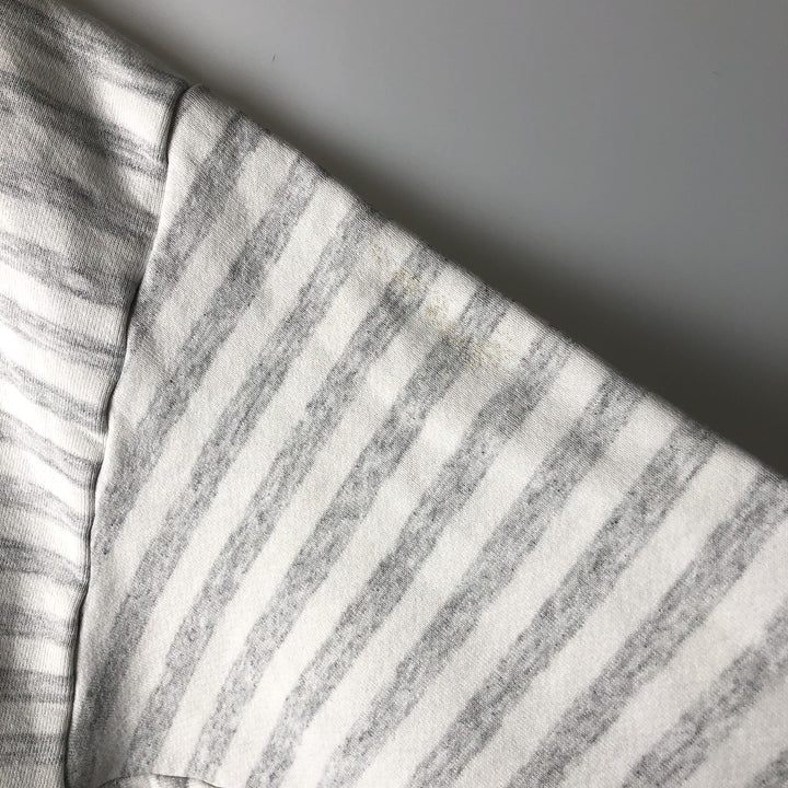 Striped Pattern College Sweatshirt, Men's Size L unclear gray type Vintage Second Hand