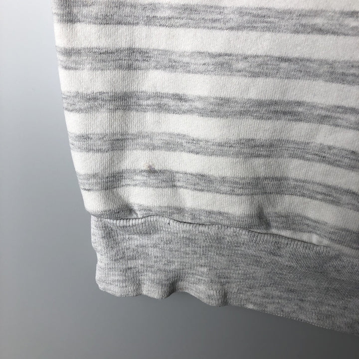 Striped Pattern College Sweatshirt, Men's Size L unclear gray type Vintage Second Hand