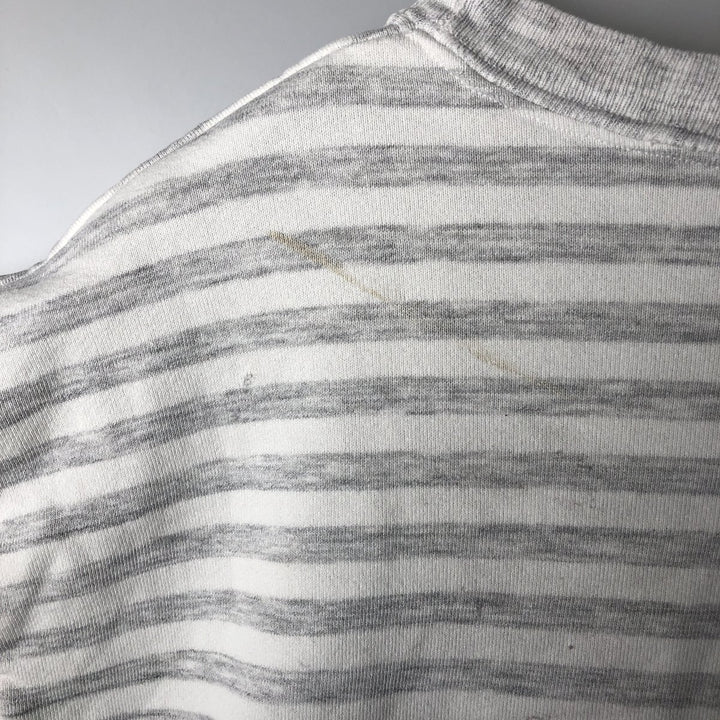 Striped Pattern College Sweatshirt, Men's Size L unclear gray type Vintage Second Hand