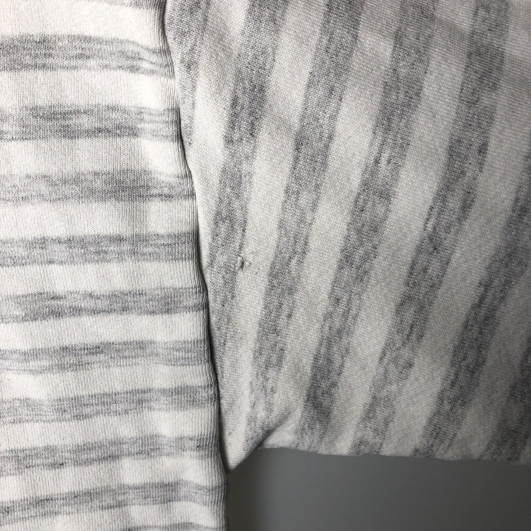 Striped Pattern College Sweatshirt, Men's Size L unclear gray type Vintage Second Hand