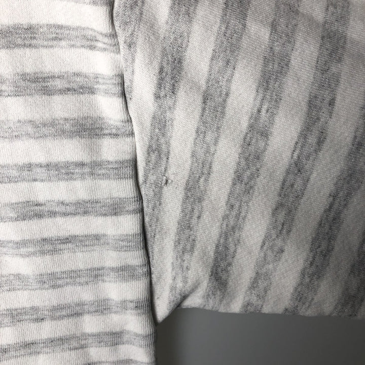 Striped Pattern College Sweatshirt, Men's Size L unclear gray type Vintage Second Hand