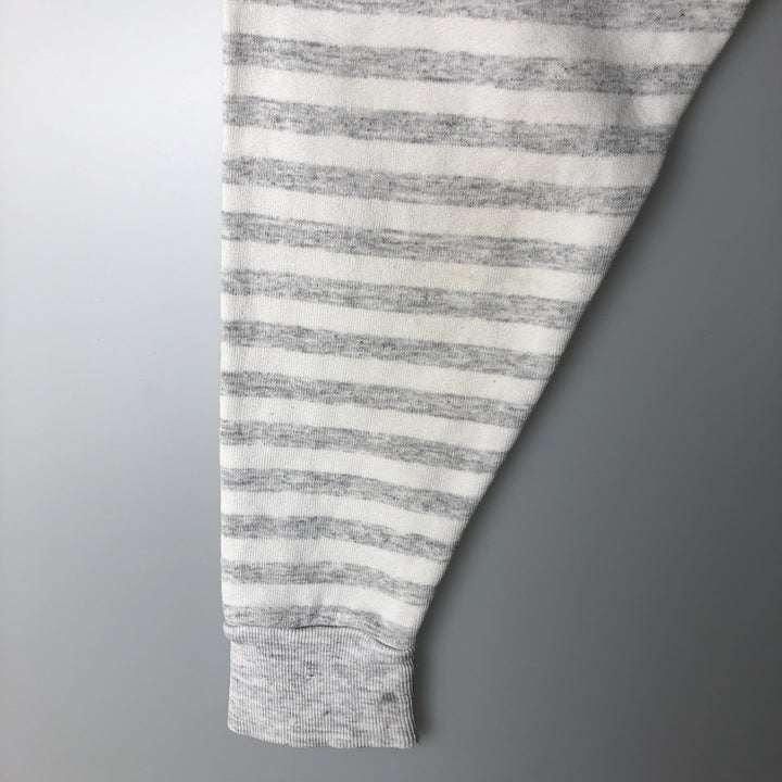 Striped Pattern College Sweatshirt, Men's Size L unclear gray type Vintage Second Hand