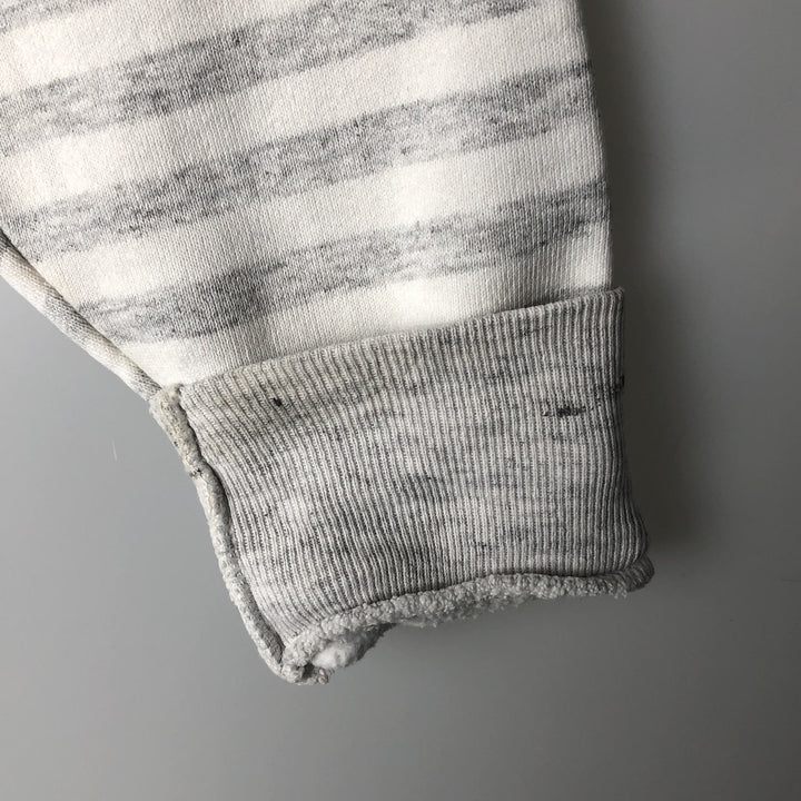 Striped Pattern College Sweatshirt, Men's Size L unclear gray type Vintage Second Hand