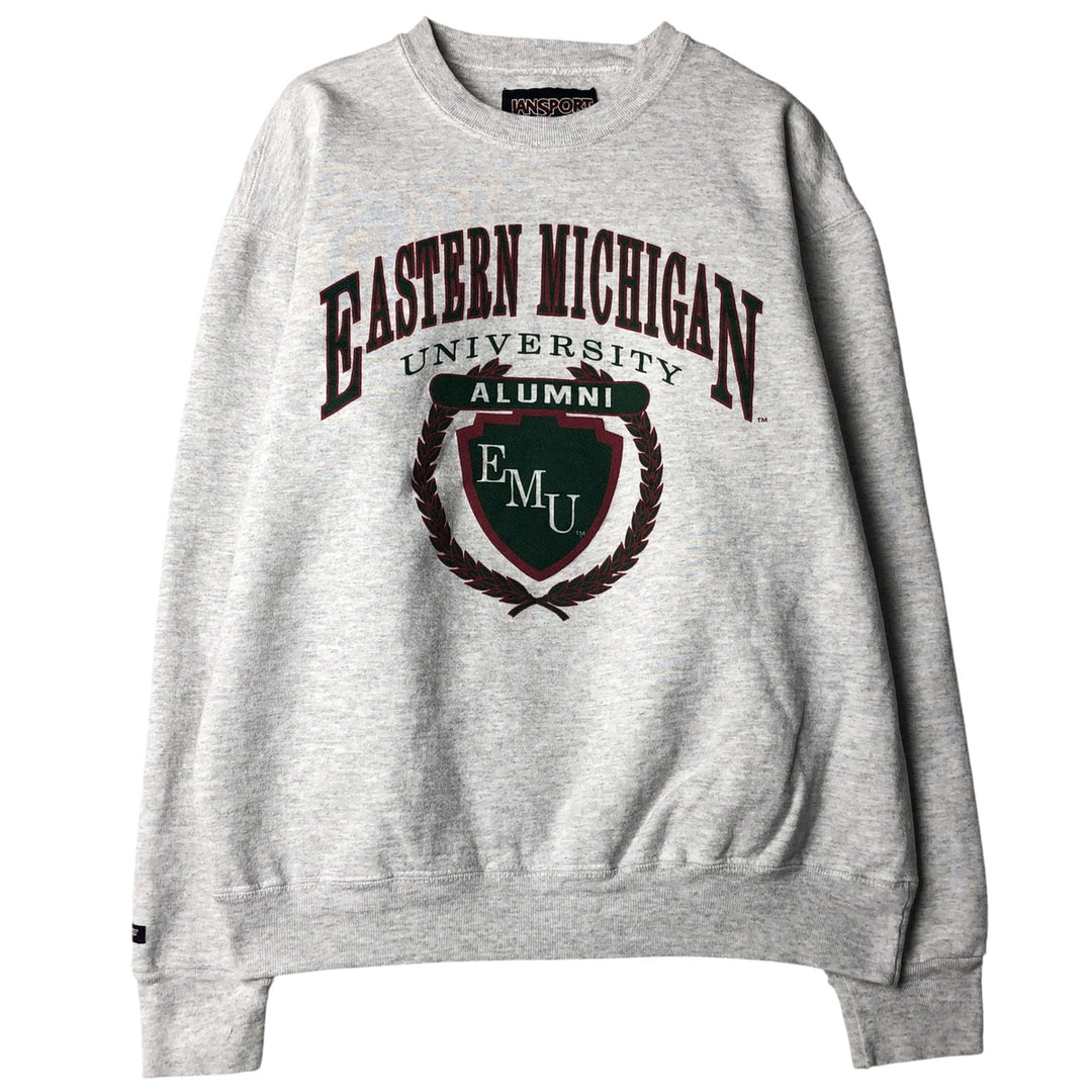 Vintage 90'S Jansport triple print college sweatshirt, size L, men's unclear gray type Vintage Second Hand