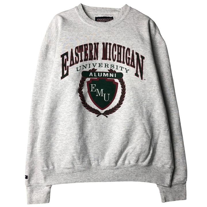 Vintage 90'S Jansport triple print college sweatshirt, size L, men's unclear gray type Vintage Second Hand