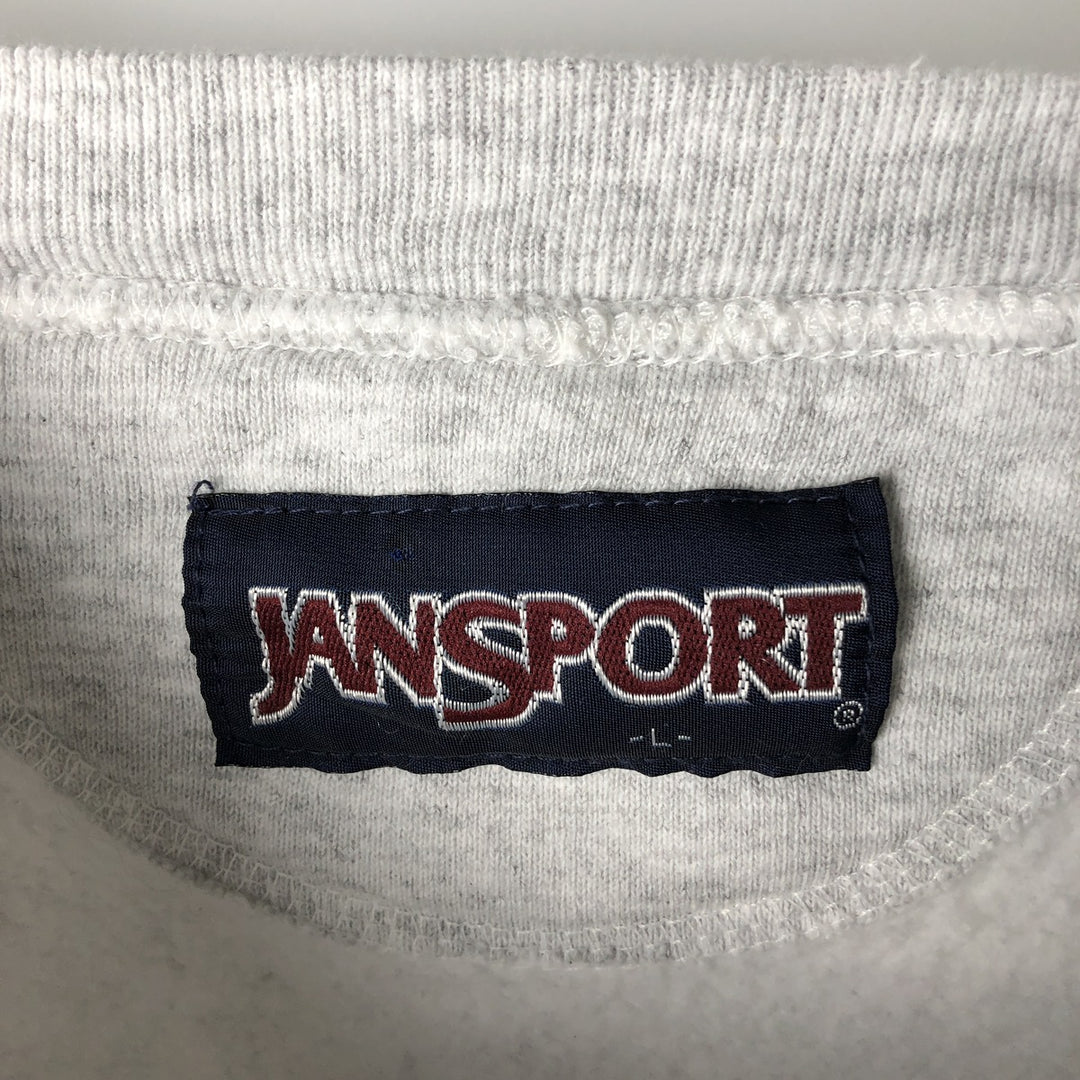 Vintage 90'S Jansport triple print college sweatshirt, size L, men's unclear gray type Vintage Second Hand