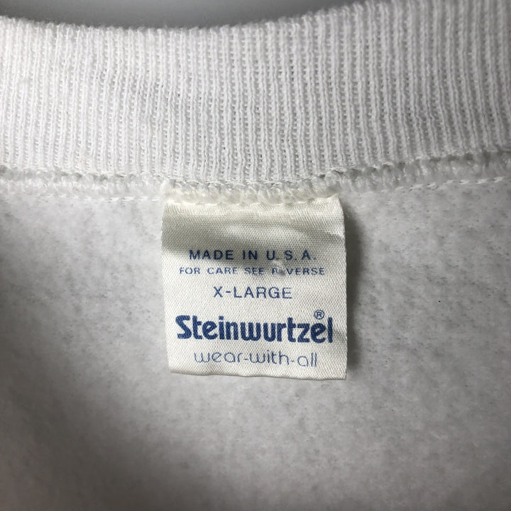 Vintage 90'S Steinwurtzel triple print college sweatshirt, made in the USA, men's size XL polyester white type Vintage Second Hand