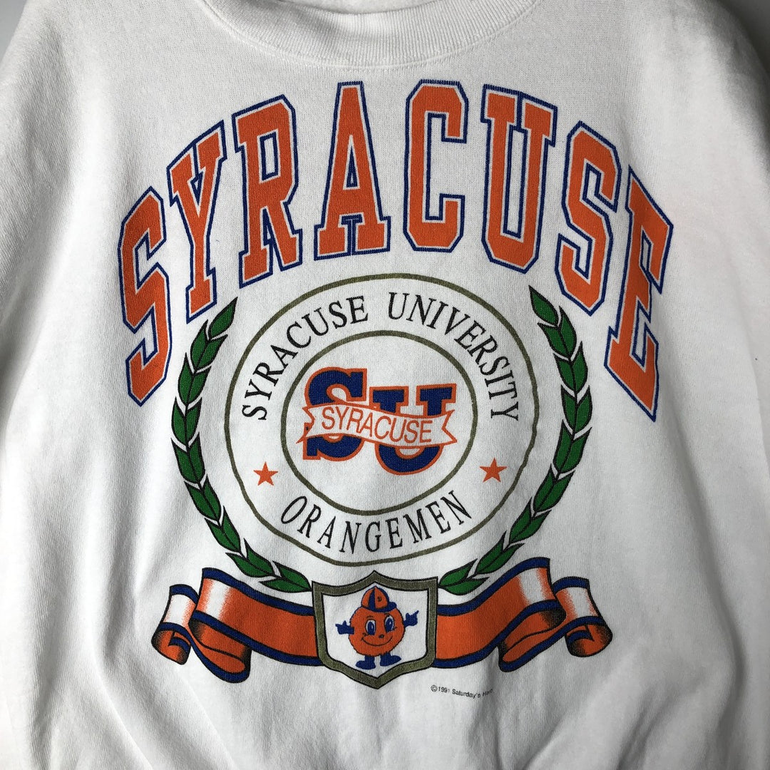 Vintage 90'S Steinwurtzel triple print college sweatshirt, made in the USA, men's size XL polyester white type Vintage Second Hand