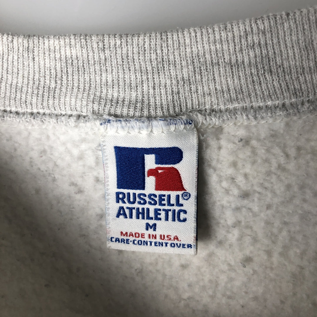 Vintage 90'S Russell triple print college sweatshirt, made in the USA, size M. cotton gray type Vintage Second Hand