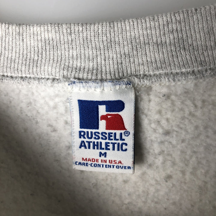 Vintage 90'S Russell triple print college sweatshirt, made in the USA, size M. cotton gray type Vintage Second Hand