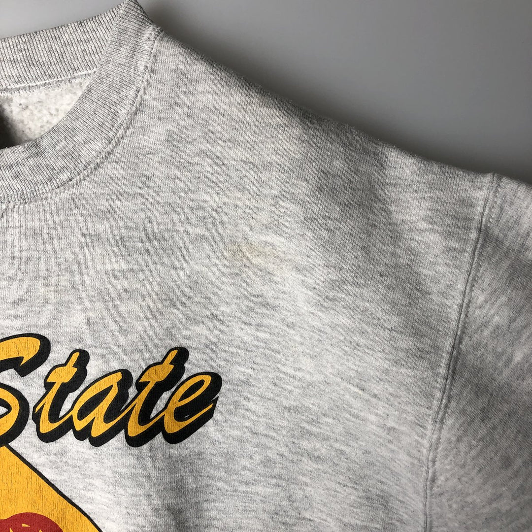 Vintage 90'S Russell triple print college sweatshirt, made in the USA, size M. cotton gray type Vintage Second Hand