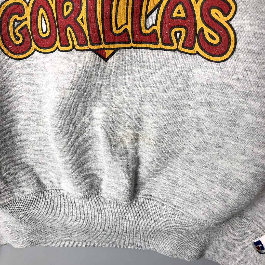 Vintage 90'S Russell triple print college sweatshirt, made in the USA, size M. cotton gray type Vintage Second Hand
