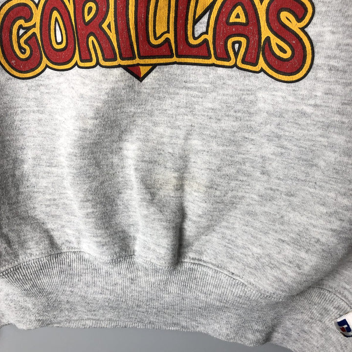 Vintage 90'S Russell triple print college sweatshirt, made in the USA, size M. cotton gray type Vintage Second Hand