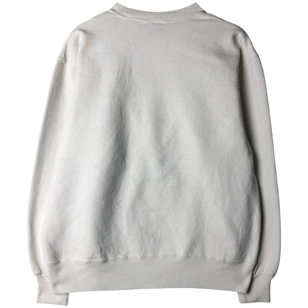 90'S Russell College Sweatshirt, Made in USA, Men's L, Vintage cotton white type Vintage Second Hand