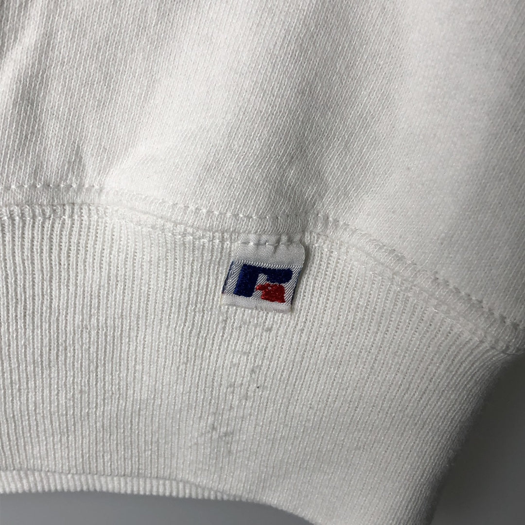 90'S Russell College Sweatshirt, Made in USA, Men's L, Vintage cotton white type Vintage Second Hand