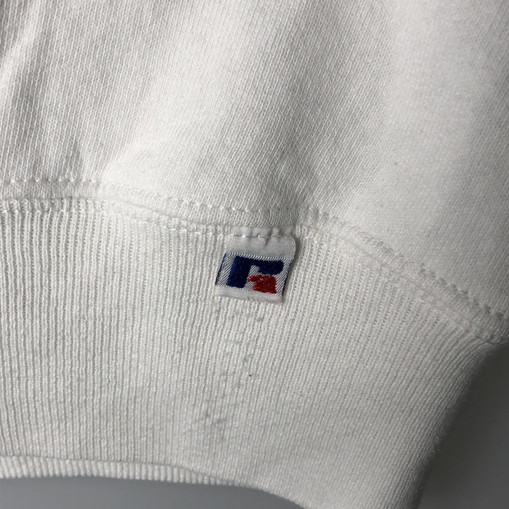90'S Russell College Sweatshirt, Made in USA, Men's L, Vintage cotton white type Vintage Second Hand