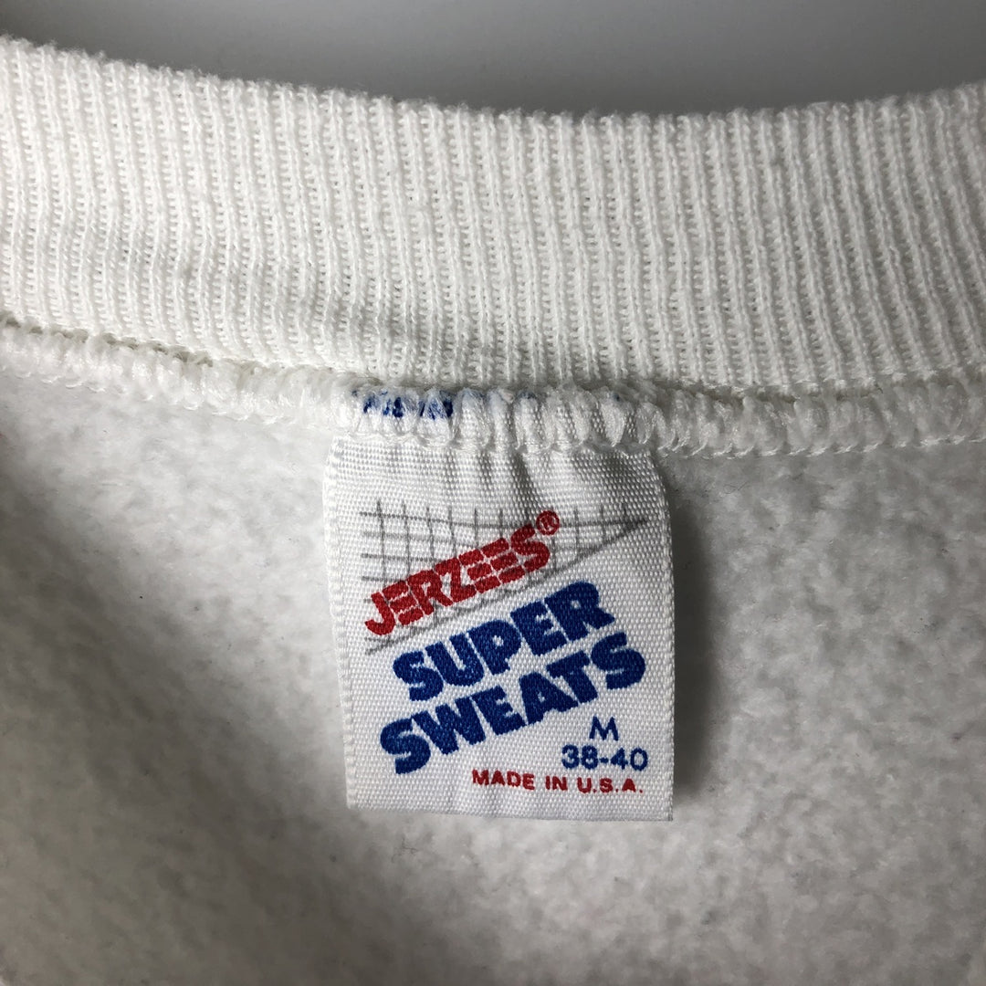 Vintage 90'S Jerzees Super Sweats college sweatshirt, made in the USA, size M, men's cotton white type Vintage Second Hand