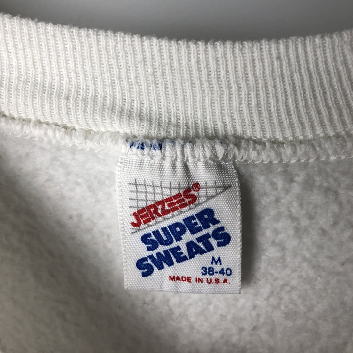 Vintage 90'S Jerzees Super Sweats college sweatshirt, made in the USA, size M, men's cotton white type Vintage Second Hand