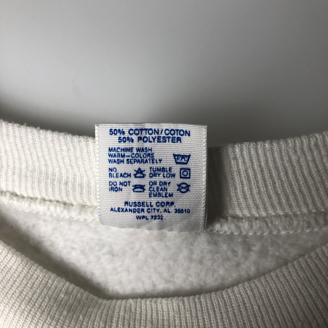 Vintage 90'S Jerzees Super Sweats college sweatshirt, made in the USA, size M, men's cotton white type Vintage Second Hand